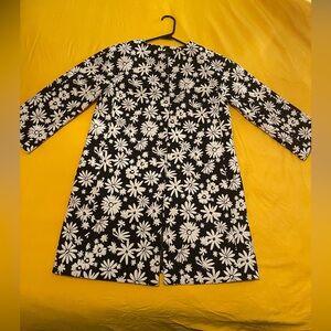 Talbots Black and White Floral Blazer